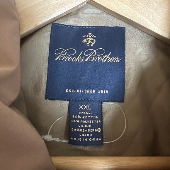 Brooks Brothers Tan Brown Field Jacket Size XXL Casual Chore Rain Coat - Picture 12 of 16